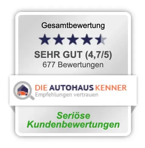 Die Autohaus Kenner Bewertung 4,7/5 Sterne